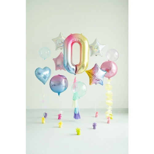 Szivárvány pasztell fólia lufi 0 szám, 86 cm