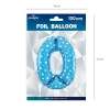 Folijski balon številka 0 moder z zvezdicami 100 cm
