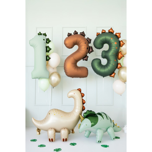Dínós fólia lufi szám 1, menta színű, 92 cm Dínós fólia lufi szám 1, menta színű, 92 cm