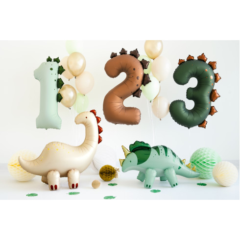 Dínós fólia lufi szám 1, menta színű, 92 cm Dínós fólia lufi szám 1, menta színű, 92 cm