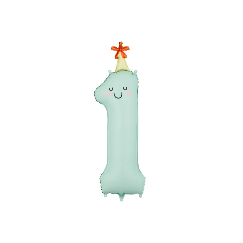 Fólia lufi 1-es szám menta matt születésnapra 86 cm