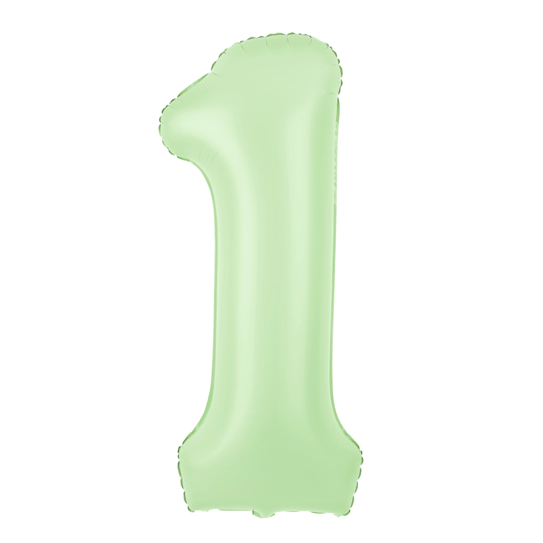 Balon folie cifră 1, pistachio mat, 100 cm – decorațiune pentru ziua de naștere
