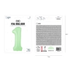 Balon folie cifră 1, pistachio mat, 100 cm – decorațiune pentru ziua de naștere