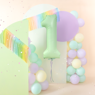 Foliasti balon številka 1 pistacijevo mat mat 100 cm – rojstnodnevna dekoracija