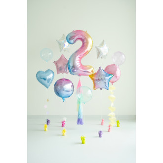 Foli balon broj 2 pastelna duga 86 cm