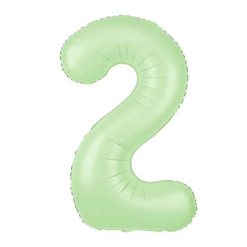 Fólia lufi 2-es szám, pisztácia matt, 100 cm – születésnapi dekoráció