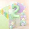 Balon din folie cifră 2, fistic mat, 100 cm – decorațiune de zi de naștere
