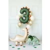 Balon folie cifră 3 dinozaur, verde, 92 cm