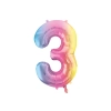 Szivárványos fólia lufi szám 3 – 86 cm, héliumos/air töltéshez