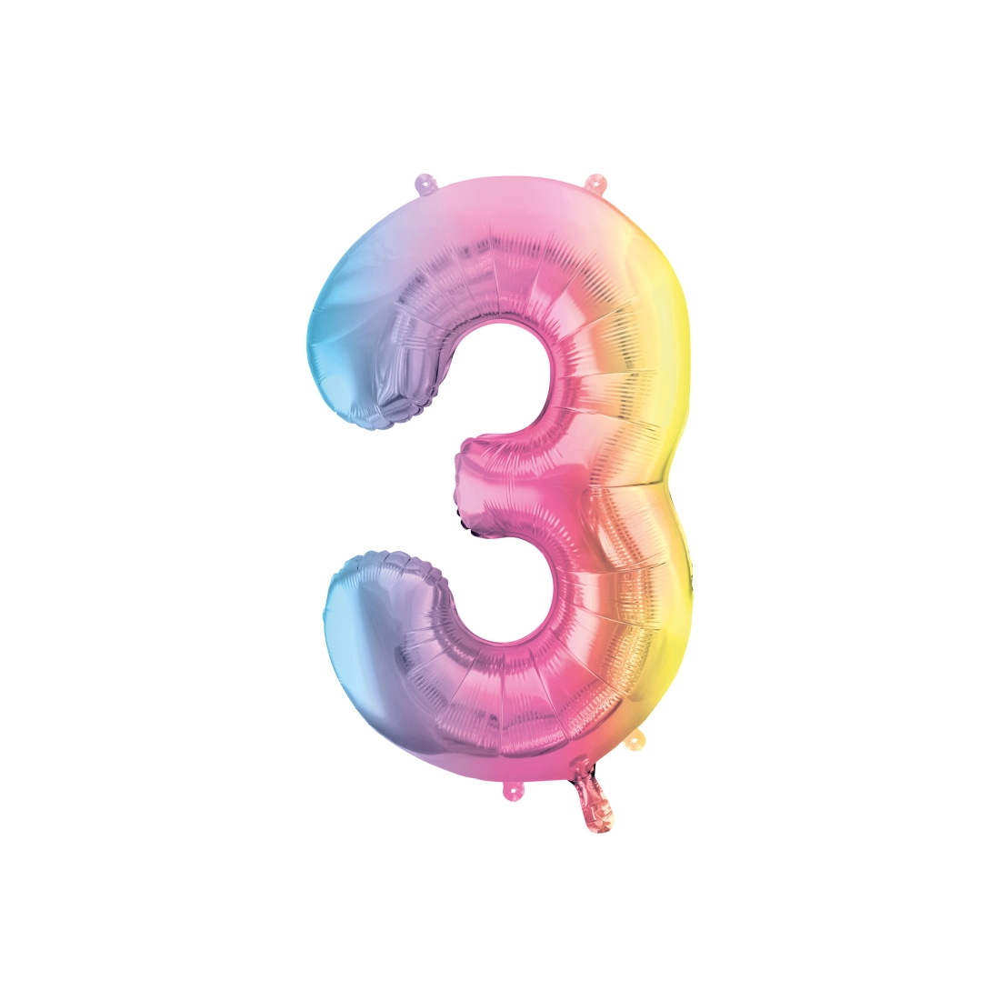 Szivárványos fólia lufi szám 3 – 86 cm, héliumos/air töltéshez