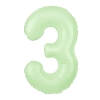 Fólia lufi szám 3, pisztácia matt, 100 cm – születésnapi dekoráció