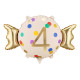 Fóliový balón číslo 4 béžovo-zlatý 61x37 cm