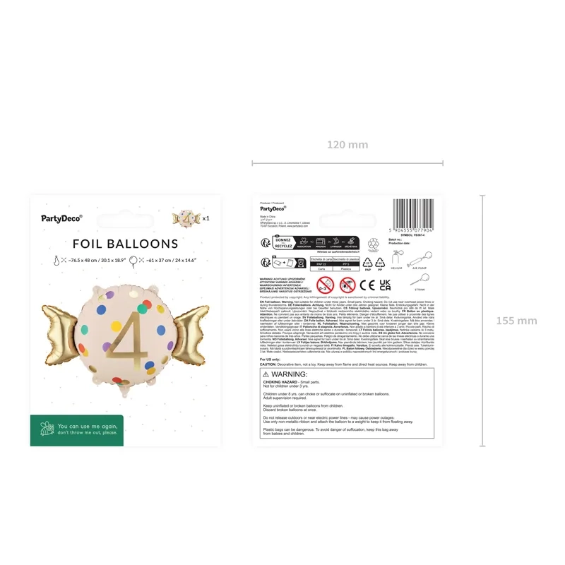 4-es fólia lufi, bézs-arany, 61x37 cm