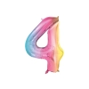 Folija balon številka 4 pastel mavrica 86 cm