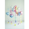 Folija balon številka 4 pastel mavrica 86 cm