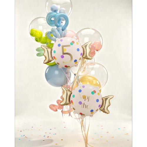 5-ös fólia lufi, bézs-arany, 61 x 37 cm