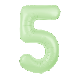 Folijski balon številka 5 pistacijevo mat mat 100 cm – rojstnodnevna dekoracija