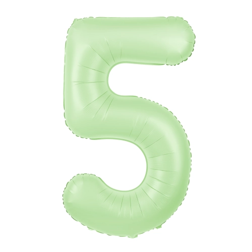 Fólia lufi 5-ös szám, pisztácia matt, 100 cm – születésnapi dekoráció