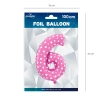 Folijski balon številka 6 srčki rožnat 100 cm