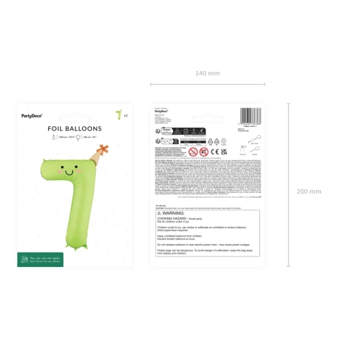 Fóliový balón číslo 7 matný svetlozelený na narodeniny