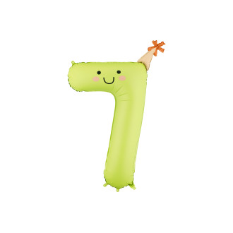 Fóliový balón číslo 7 matný svetlozelený na narodeniny