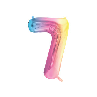 Foli balon broj 7 pastelna duga 86 cm