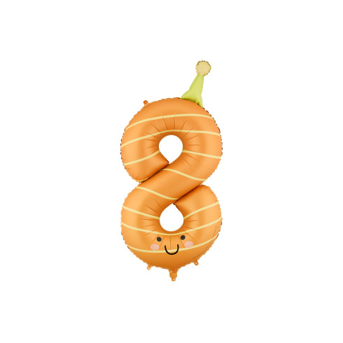 Fóliový balón číslo 8 oranžový na narodeniny