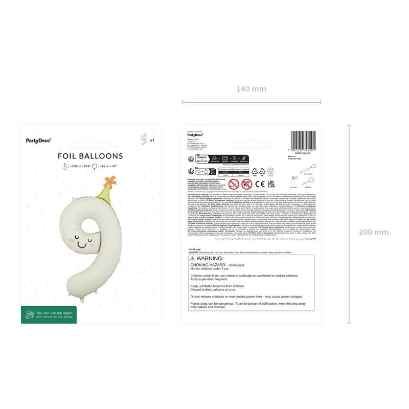 Fólia lufi 9-es szám krém matt 86 cm