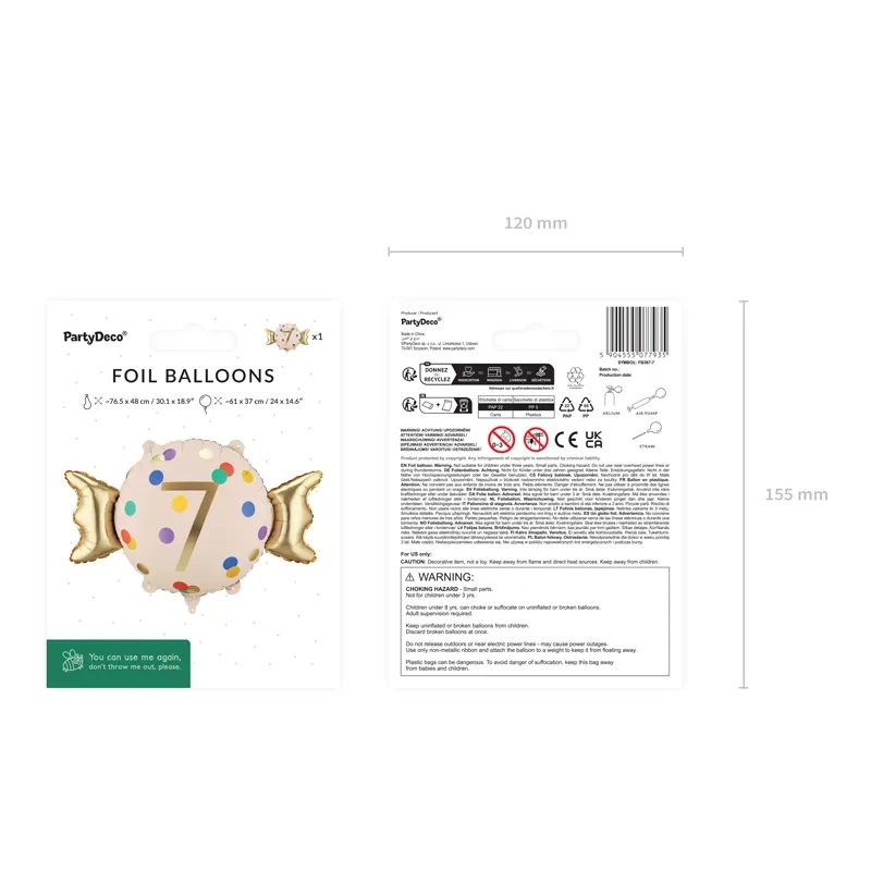 Fólia lufi cukorka 7-es szám bézs-arany 61 x 37 cm