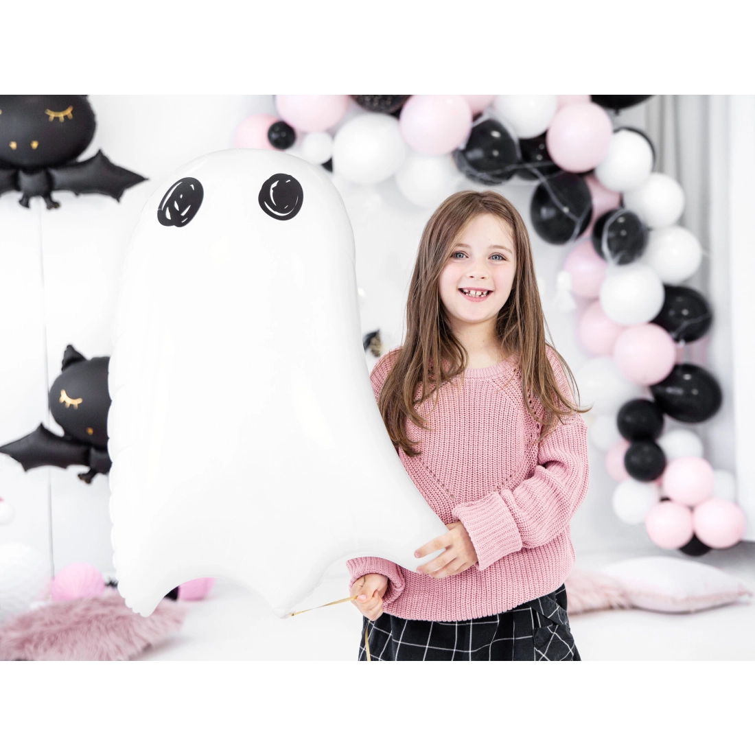 Balon din folie Fantomă albă 48x68 cm – decorațiune de Halloween