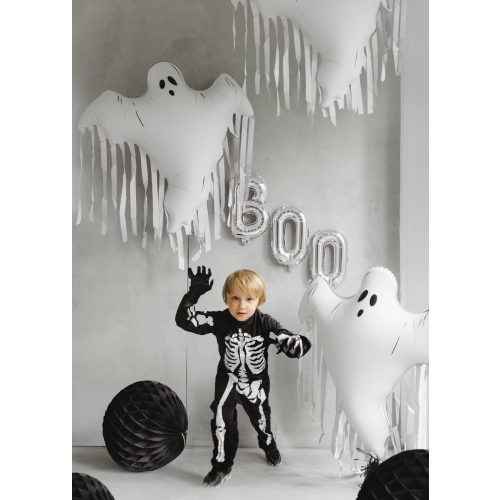 Fóliový balón Duch s strapcami, krémový, 93x86 cm – halloweenska dekorácia