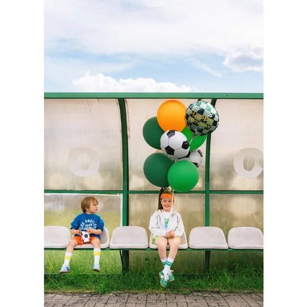 Fólia lufi futball labda 35 cm – fekete-fehér, héliummal és levegővel is fújható