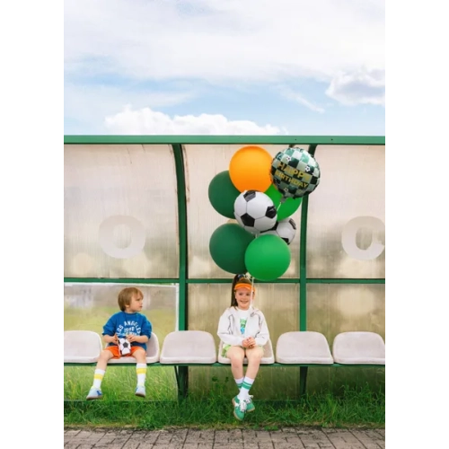 Balon folie minge de fotbal 35 cm – alb-negru, pentru heliu și aer