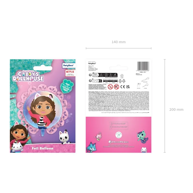 Balon din folie Gabby's Dollhouse cu volănaș 52 x 52 cm