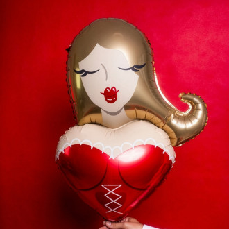 Foli balon Girl u kremasto crvenoj boji