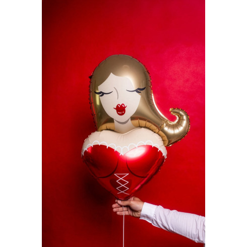 Foli balon Girl u kremasto crvenoj boji