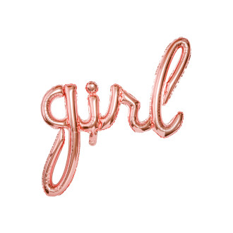 Folijski balon GIRL rožnato-zlati 77 × 70 cm