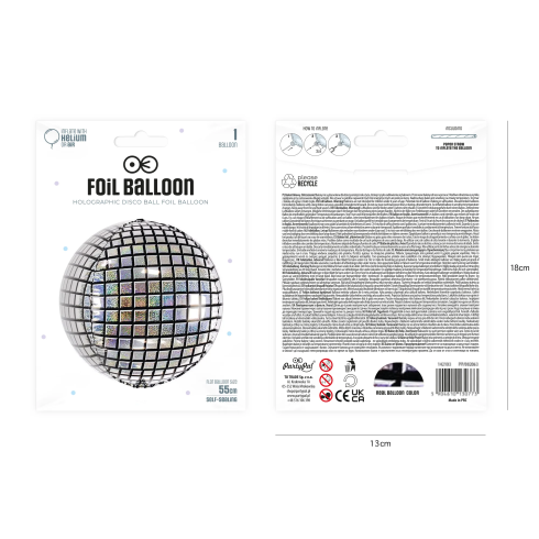 Fóliový balón koule holografická 55 cm