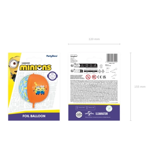 Fóliový balón guľa Minions mix farieb 50 cm