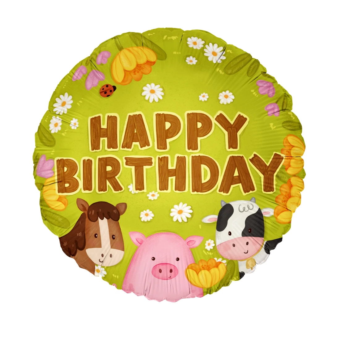 Folijski balon Happy Birthday farma 45 cm