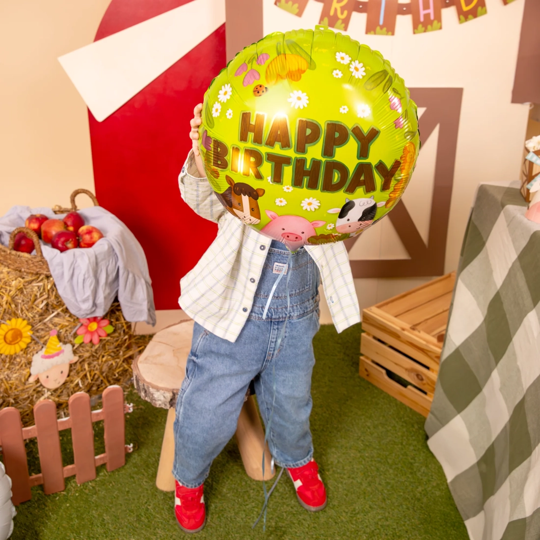 Folijski balon Happy Birthday farma 45 cm