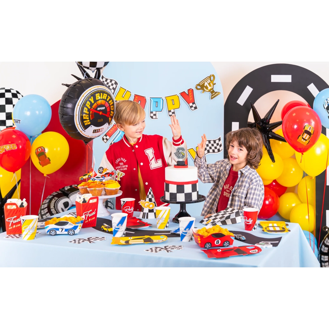 Fóliový balón Happy Birthday Race On na párty