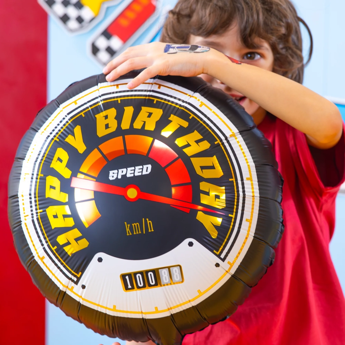 Fóliový balón Happy Birthday Race On na párty