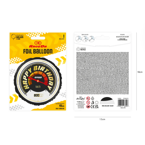 Fóliový balón Happy Birthday Race On na párty