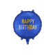 Fóliový balón Happy Birthday tmavomodrý 35×35 cm