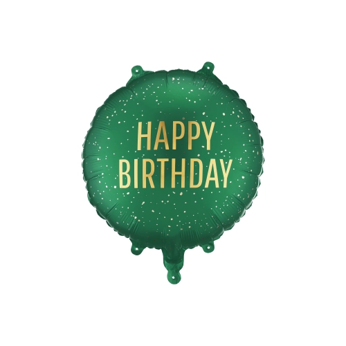 Balon folie Happy Birthday verde închis 35x35 cm