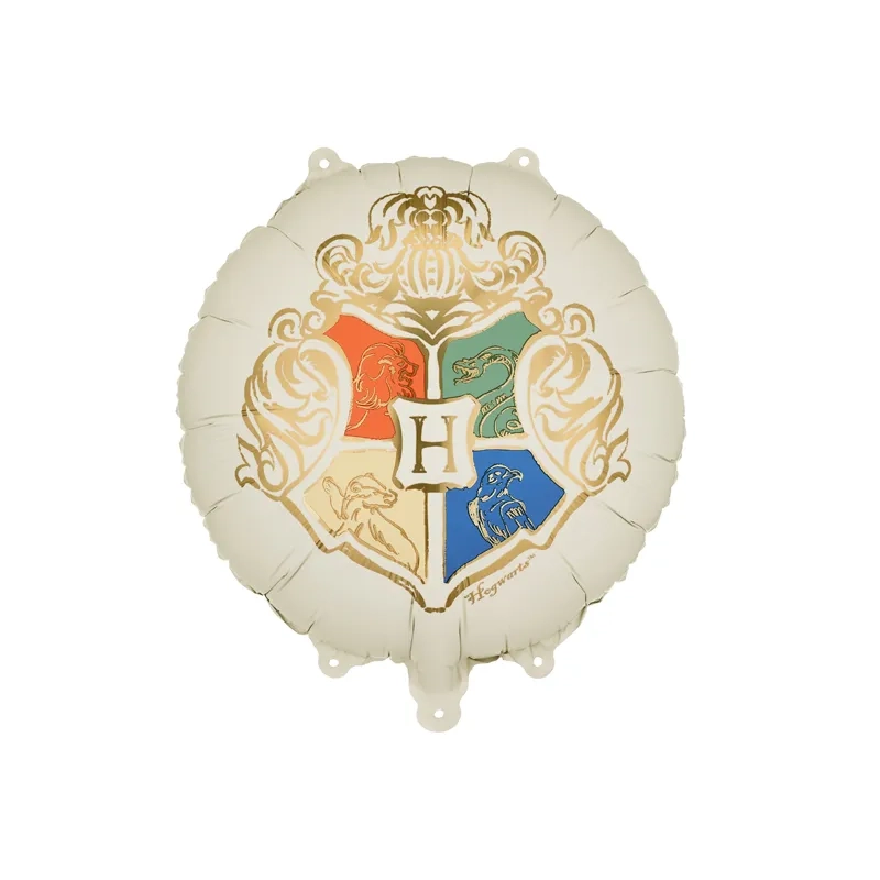 Balon din folie Harry Potter cu stema Hogwarts, bej, 35 cm