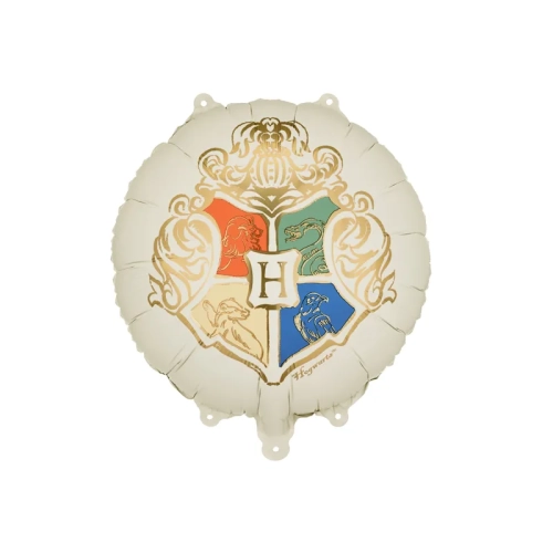 Balon din folie Harry Potter cu stema Hogwarts, bej, 35 cm