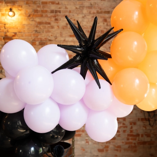 3D folijski balon v obliki zvezde, črn, 16