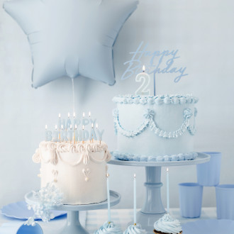 Folijski balon zvezda 48 cm mat modro megličasto modra